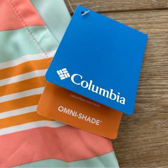 Columbia Omni Shade Swim Trunks Shorts Youth Large Striped Omni Wicking NEW - Picture 2 of 11